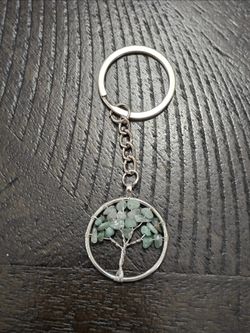 Jade tree of life keychain