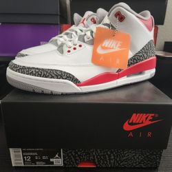 Jordan 3 Fire Red Men's Size 12