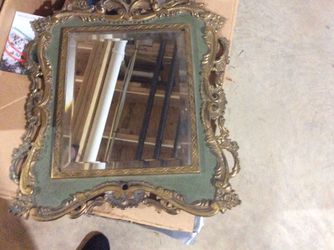 Antique metal mirror