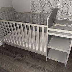 Crib With Attached Changing Table
