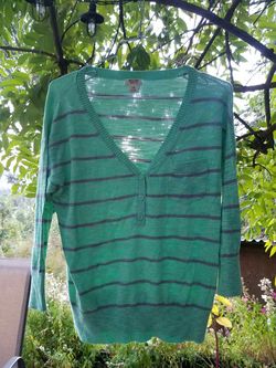 Cardigan strip sweater