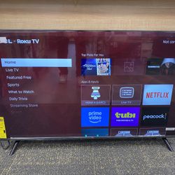 TCL 50” Class S4 (50S451) 4K UHD HDR Smart TV with Roku TV (NEW)