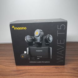 Maono Wave T5 AI Wireless Lavalier Microphone – Brand New (In Box)