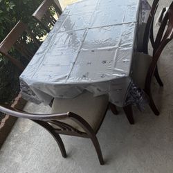 Wooden Dining Table & Chairs 