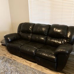 Black Leather Recliner Couch