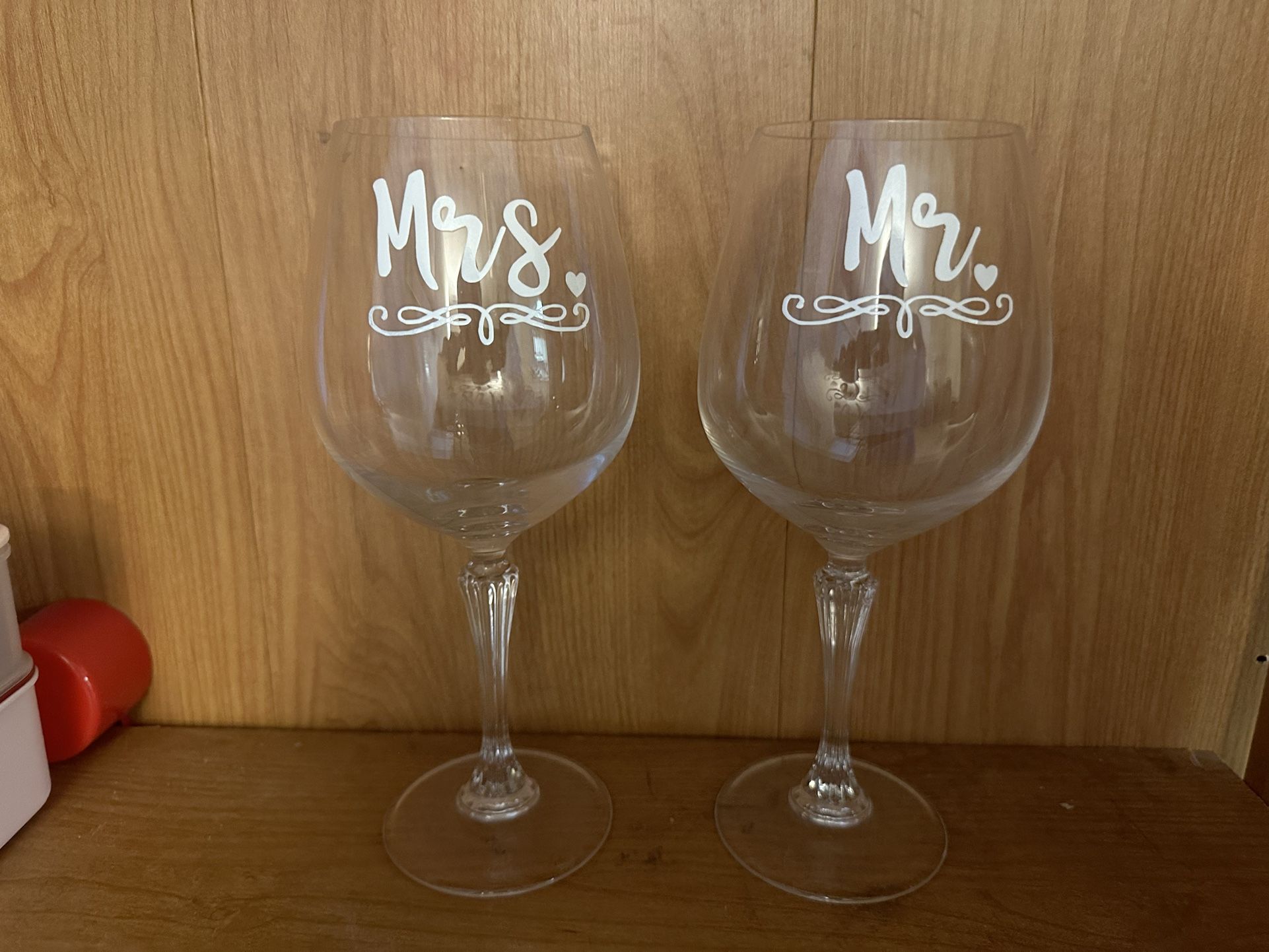 New Mr And Mrs Wine Glasses