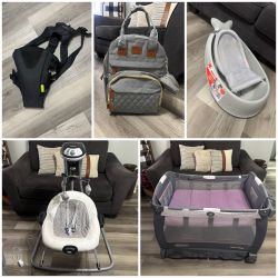 Baby Bundle Playpen/ Bath Tub/ Diaper Bag/ Swing/ Baby Carrier 