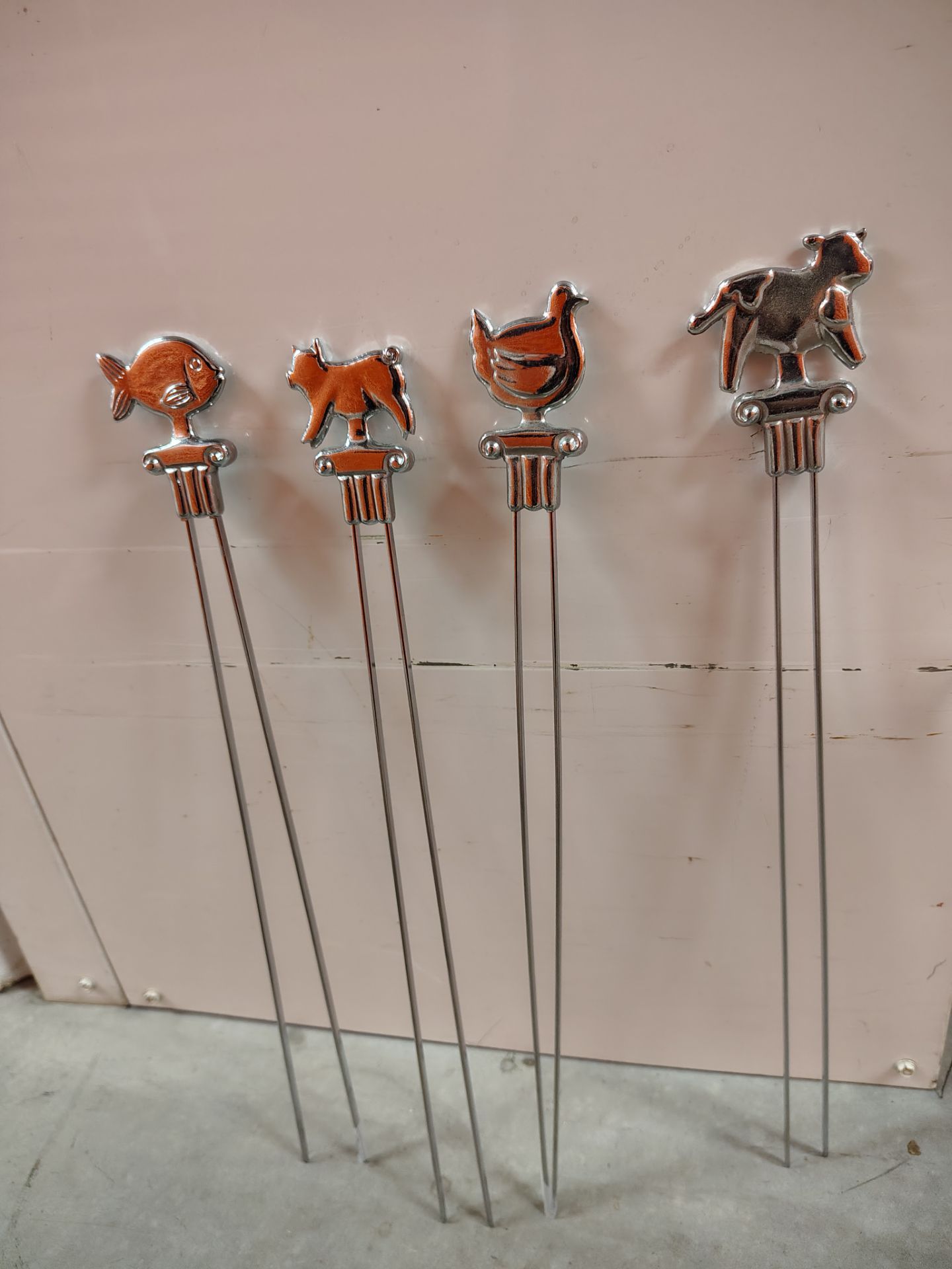 Vintage animal Chime Skewers MCM appetizer set