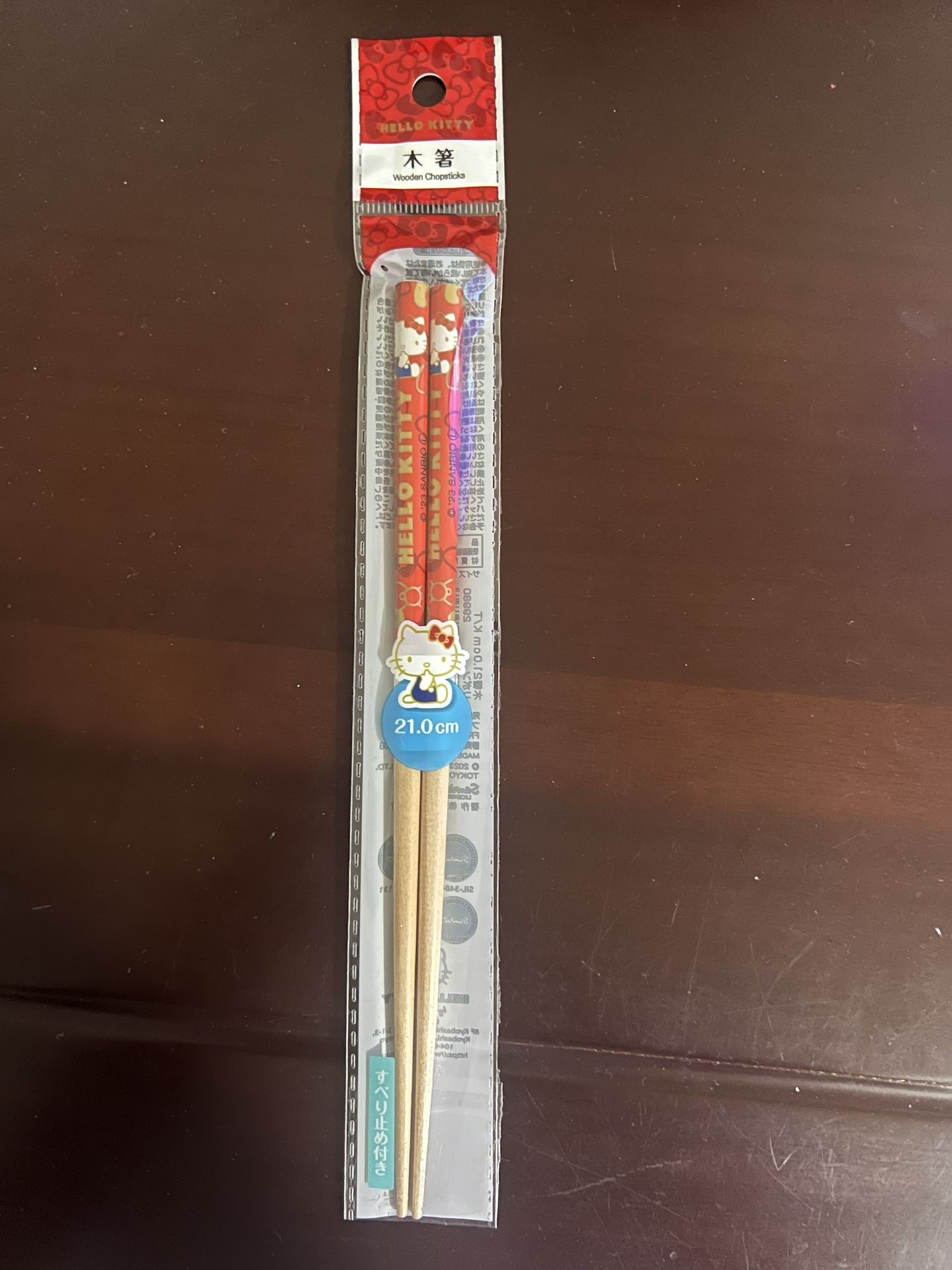 Sanrio Hello Kitty Red Bows Wooden Chopsticks 8.25” / 21cm