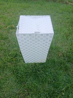 White Straw Clothes Basket