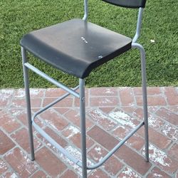 High Back Metal Frame Plastic Seat Stool Chair