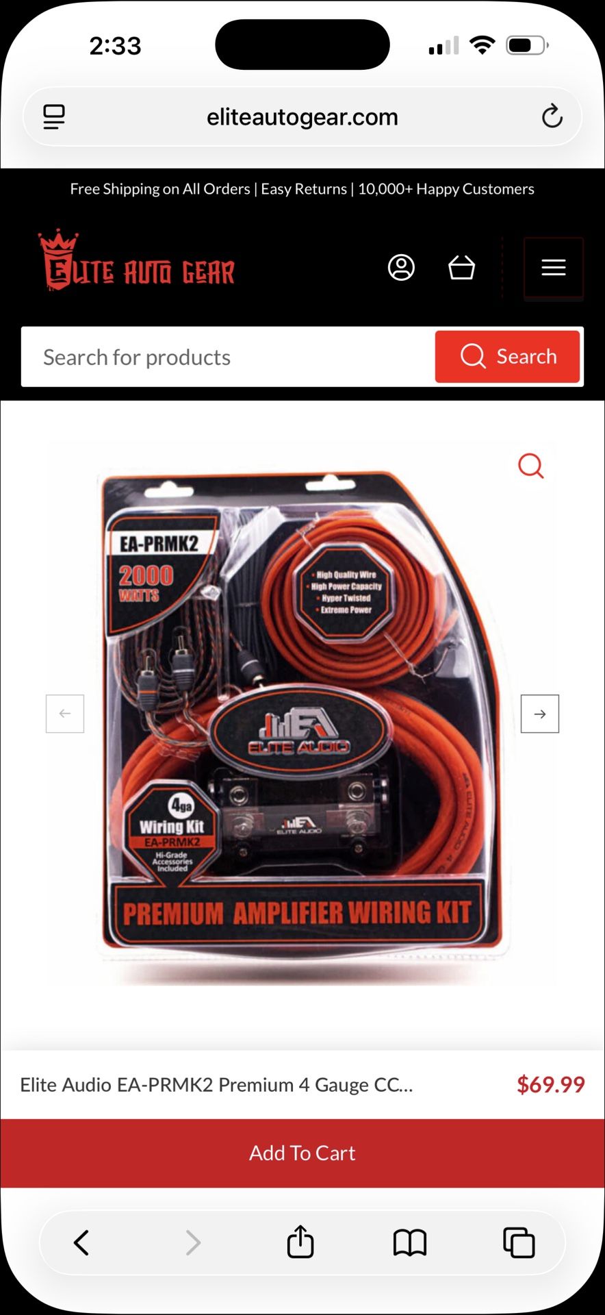 Amp Wiring Kit For Subwoofers