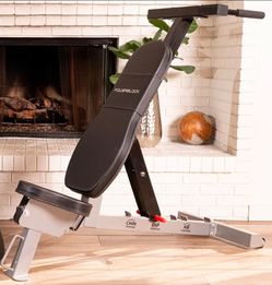 PowerBlock Sport Bench – Adjustable FID – 550 lb Capacity + Floor Mat + Bench Dip Attachment