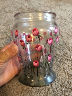 Flower painted vase