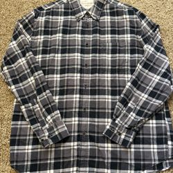 Original Weatherproof Flannel Plaid Black Gray Mens Size XL