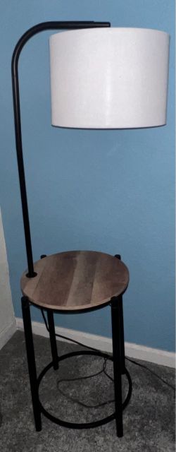 Floor Lamp with Built-In Side Table