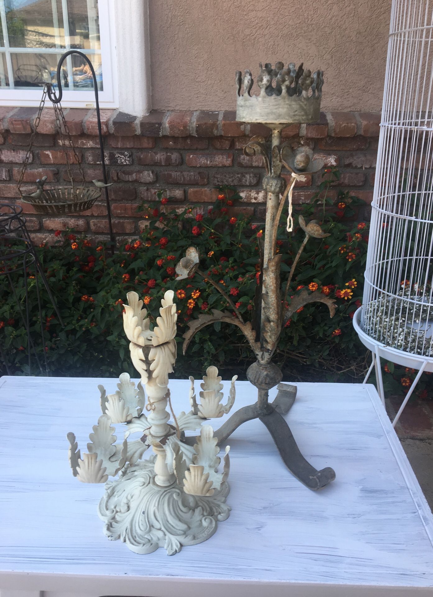 Shabby candle holders