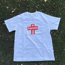 White supreme shirt high quality 100% cotton