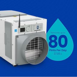 Dehumidifier by AprilAire - Wi-Fi 4400sf, 80-Pint, MERV 11 Filter, Includes Pump, Drain Hose, Hanging Kit, Hydroponic, Grow Room, Indoor Spa Pool