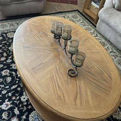 Oak Coffee Table and 3 End Tables