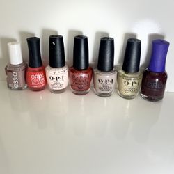 7 Nail Polish Bundle Lot OPI ORLY Essie Pink And This Little Piggy Gold Brown