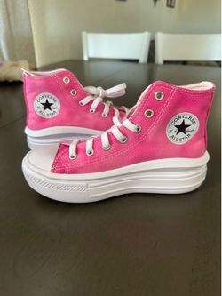 Converse Pink Platform High Top Sneakers