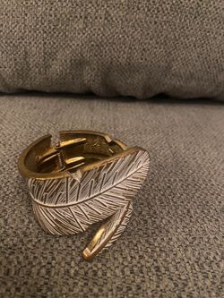 Gold-Tone Leaf Cuff Bracelet