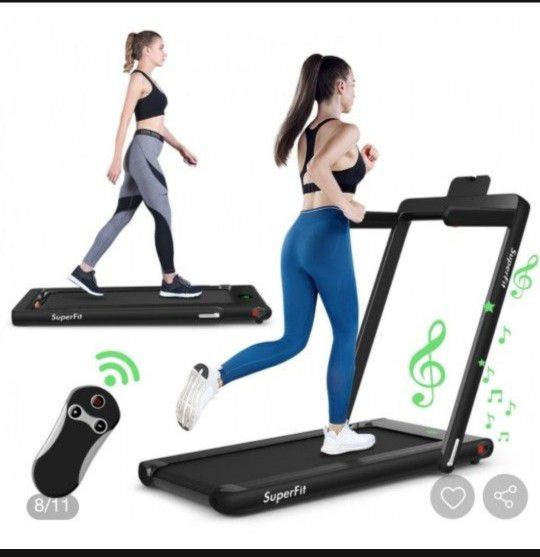 2 in 1 2.25 HP Under Desk Electric Installation-Free Folding Treadmill with LED Display

