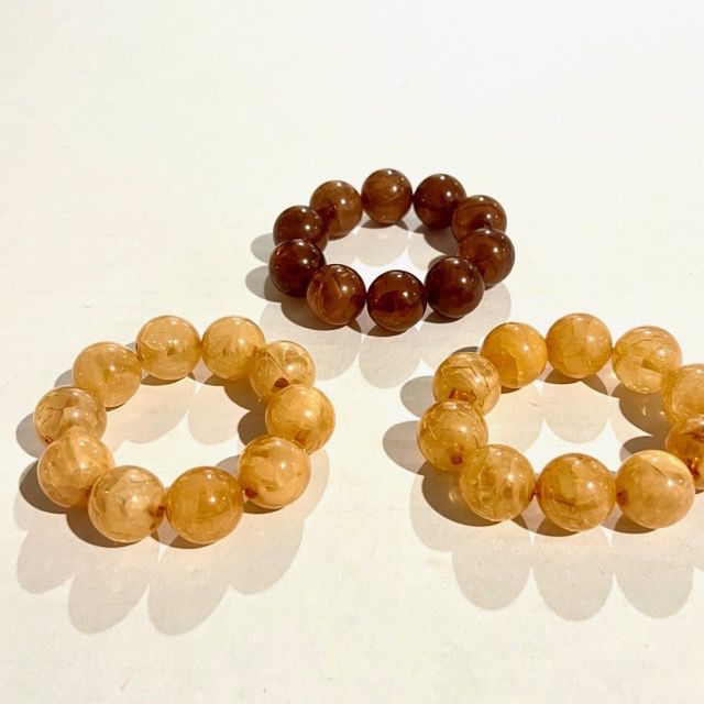 Chunky Beaded Bracelets Set Of 3 Large Beads 