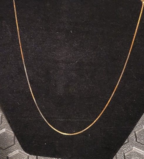 14kt Yellow Gold 18" Box Chain New Lobster Claw 