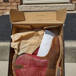 Cowboy Style Work Boots -in red