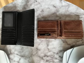 2 Leather Wallets, One With AirTag Holder