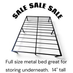 Black Metal full size bed frame 14"  tall