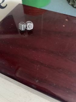 Sterling silver and diamomd earrings