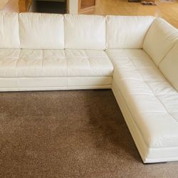 Premium White Leather couch  Sectional