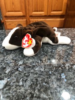 Ty Beanie Babie Dog “Bruno” Year 1997.  Size  7 inches tall.  Brand New with tags