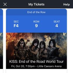 Two Tickets To See KISS TONIGHT!!