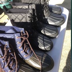 Brand New Sperry Boots Blue Size 10 and Black Size 8 $65 Each Pair Could Be A Great Gift 