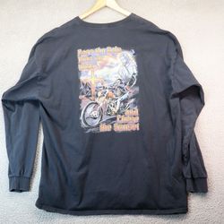 Blessed Bikers Black Shirt 3XL LS Moto Christian Vtg jerzees