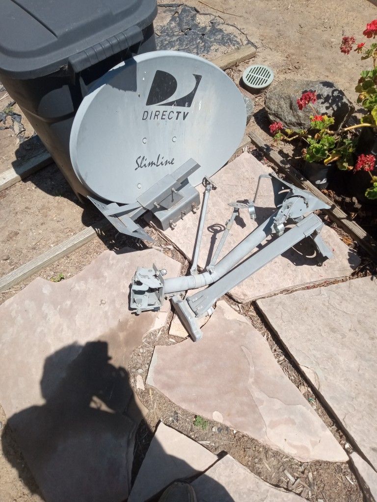DirecTV Satelite Antenna Dish, Bracket, And DWM ODU Power Supply