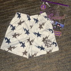 Eric Emanuel x BAPE EE Shorts Cream/Brown Navy