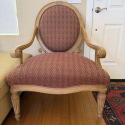 2 Elegant Vintage Accent Chairs – Solid Wood Frame