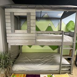 Darlene Rustic Gray Twin/Twin Bunk Bed