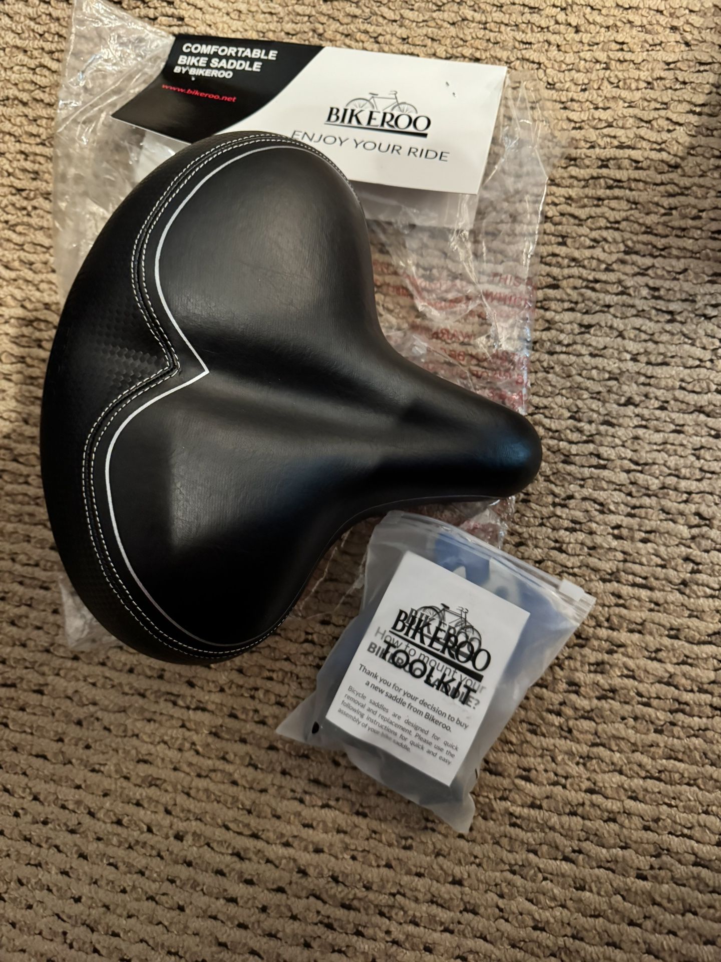 Bikeroo Wide Cruiser Saddle - Comfort Seat Fits Indoor & Outdoor Bicycles