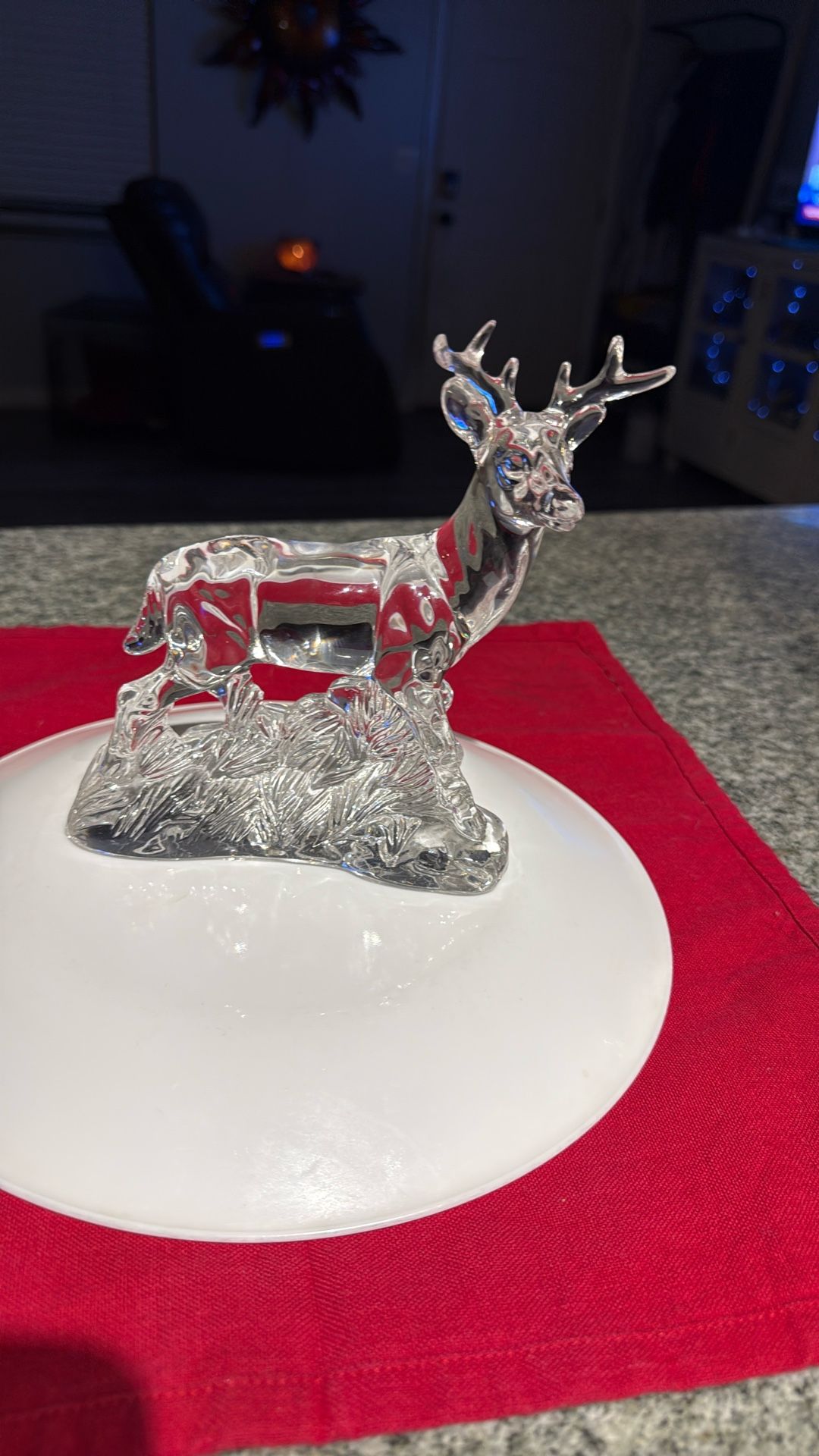 Princess House White Tail Deer 24% Lead Crystal
