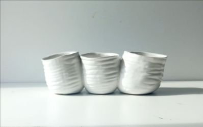 Set Of 3 3 In 1 Glazed Ceramic Plant Pot/ Plant Planter/ Flower Pot Patio Garden Set