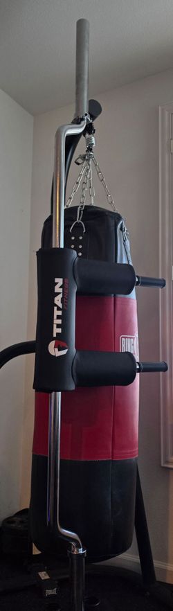 Titan Safety Squat Bar with Titan Barbell Storage Holder