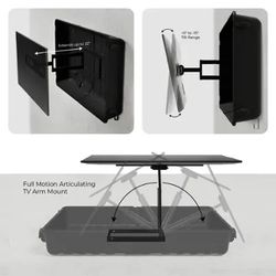 Storm Shell - Deluxe Weatherproof 44” Outdoor TV Enclosure with Full Motion TV Mount Included - Black