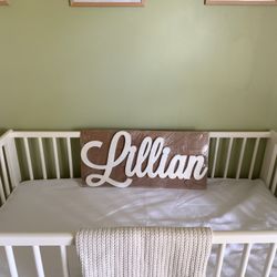 FREE Lillian Painted White Wood Sign