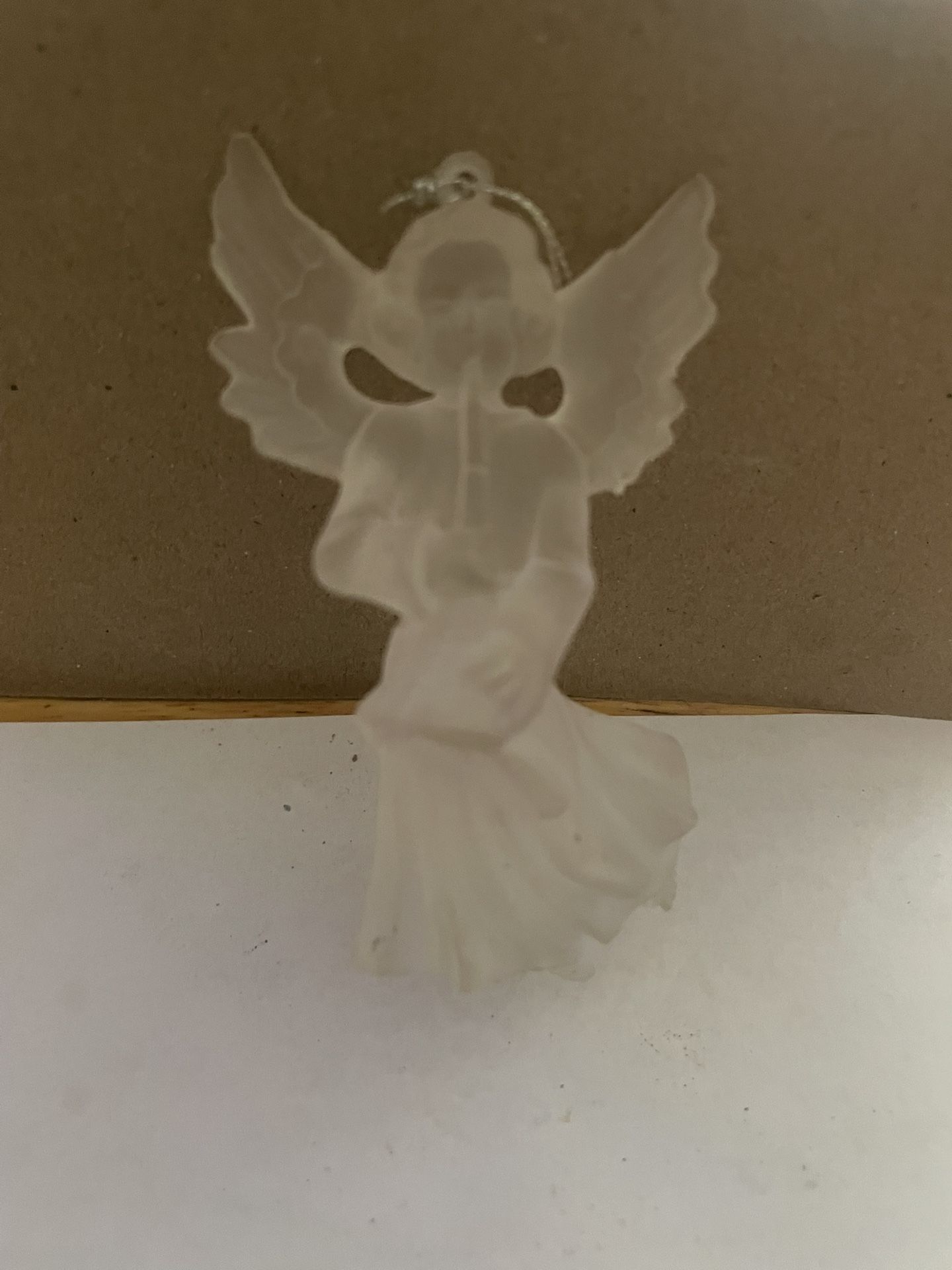 Angel. Crystal clear. Ornament.$3. About 3 1/2 Inches High, Very Beautiful Angel To Add To Your Collection.